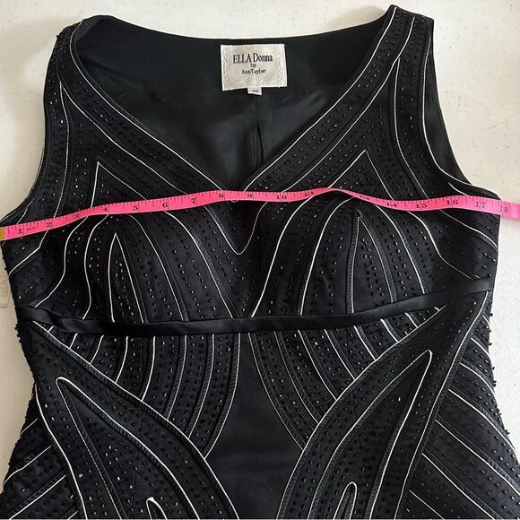 Ella Donna by Ann Taylor Black & White Beaded Sleeveless Blouse‎ 42 Euro Formal - Picture 10 of 10